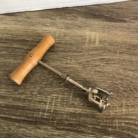 Vtg Italian Wood Handled Corkscrew - Picture 9 of 9